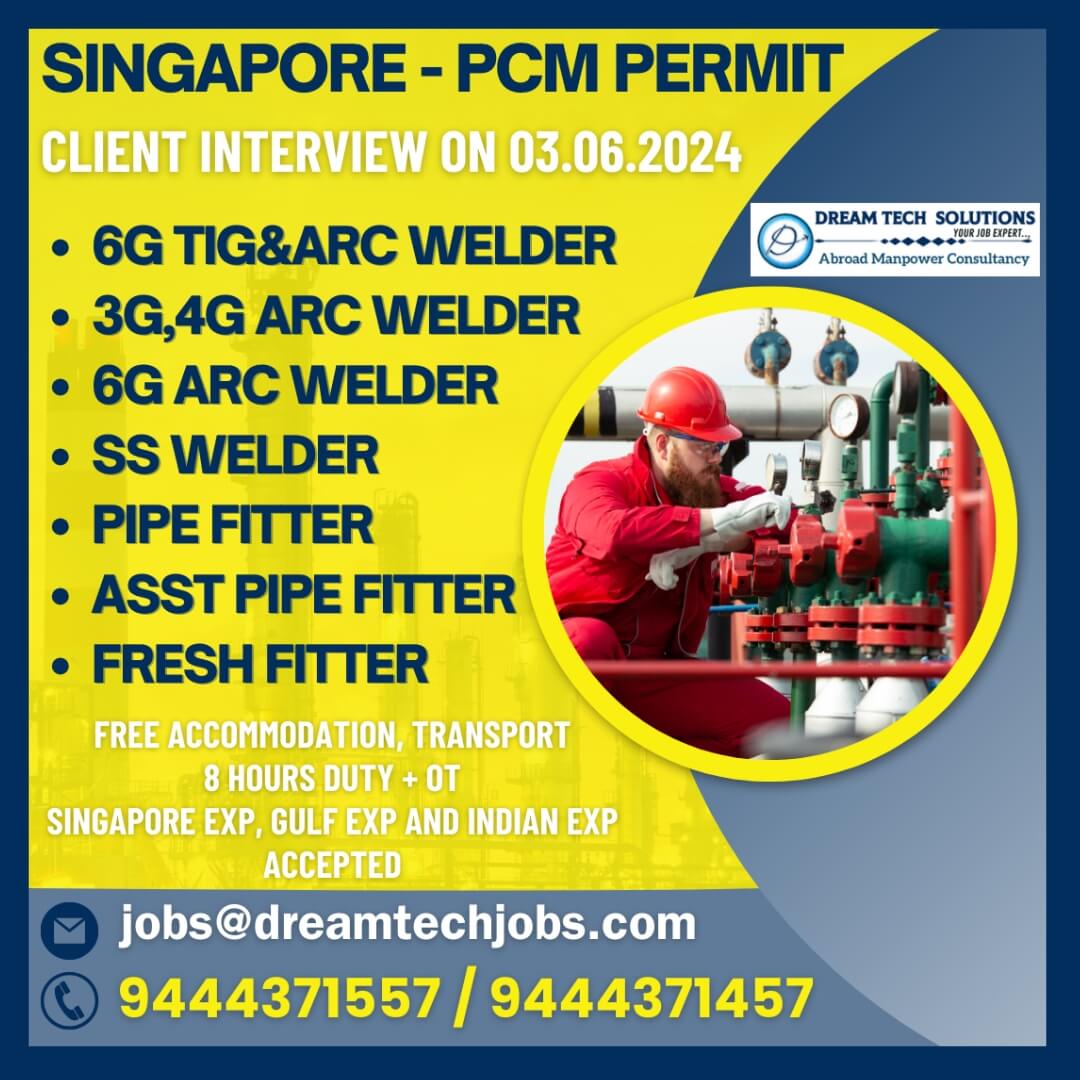 Gulf And Singapore Job Openings 2024 | Dream Tech Solutions